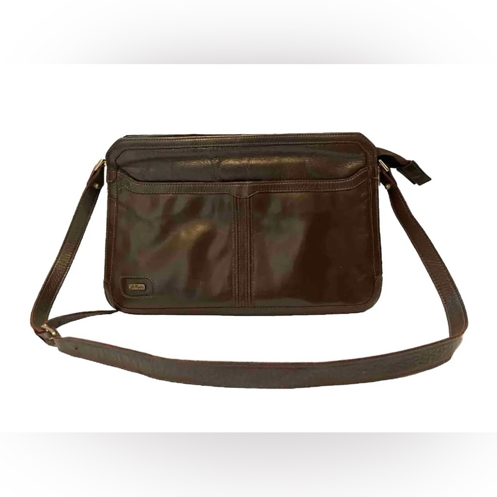 Phillippe Crossover Handbag Genuine Leather Vintage Brown Used Condition